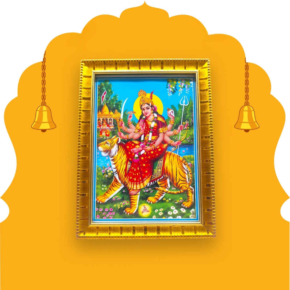 Durga Deity Photo | Multicolor | One Size | Svasti