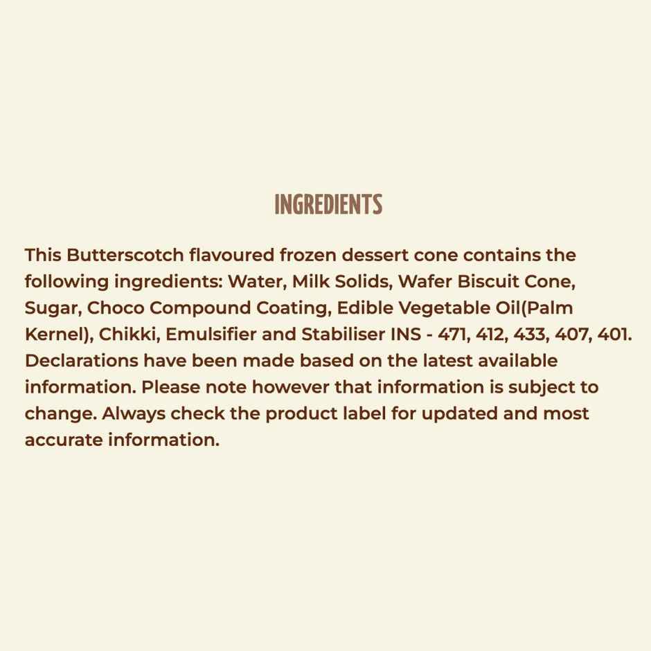 Dairy Day Butterscotch Ice Cream Cone | Crunchy & Creamy