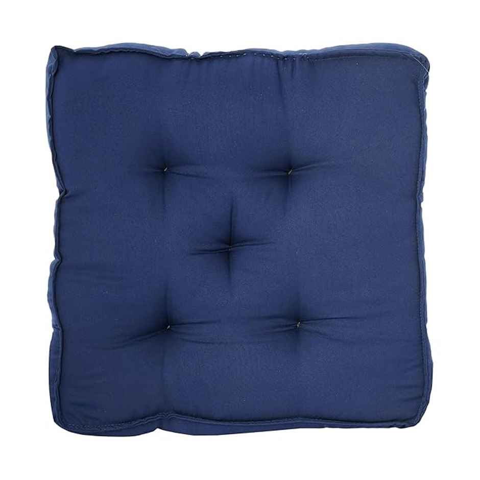 Kuber Industries Pack of 2 Microfiber Square Chair Cushion|Soft & Comfortable Sitting (Navy Blue)