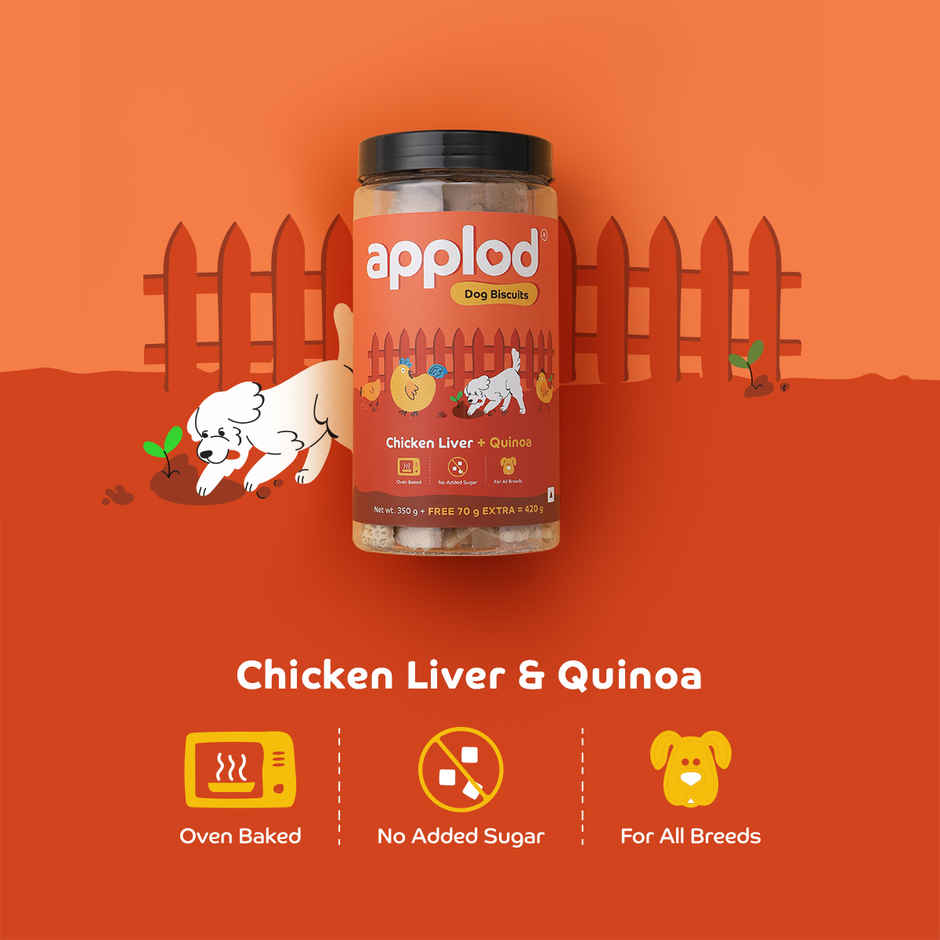 Applod Real Chicken Liver & Quinoa Dog Biscuit | For Puppy & Adult Dogs | Best Training Dog Treat