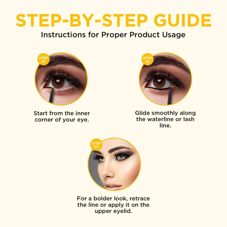 Orgatre Boldgaze Eye Kajal 24 Hour Lasting Easy Glide Smudge Proof Water Resistant