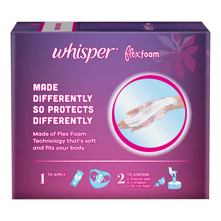 Whisper Flexfoam Sanitary Pads | XL+ | 10 pcs