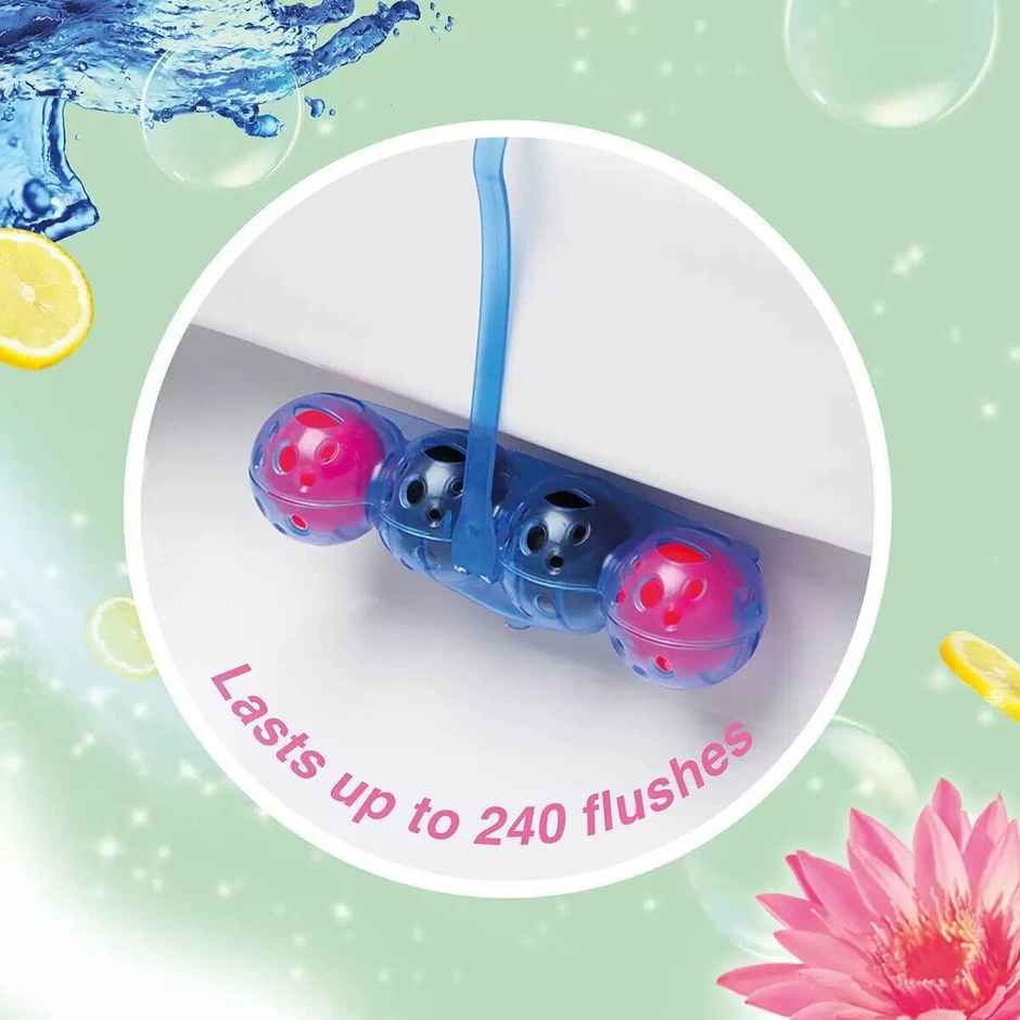 Bloo Active Blue Fresh Flower Solid Toilet Rim Block | 4 In 1 Toilet Cleaners