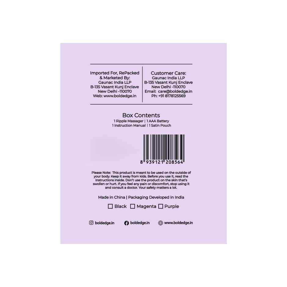 Boldedge Ripple Mini Bullet Personal Massager | Magenta