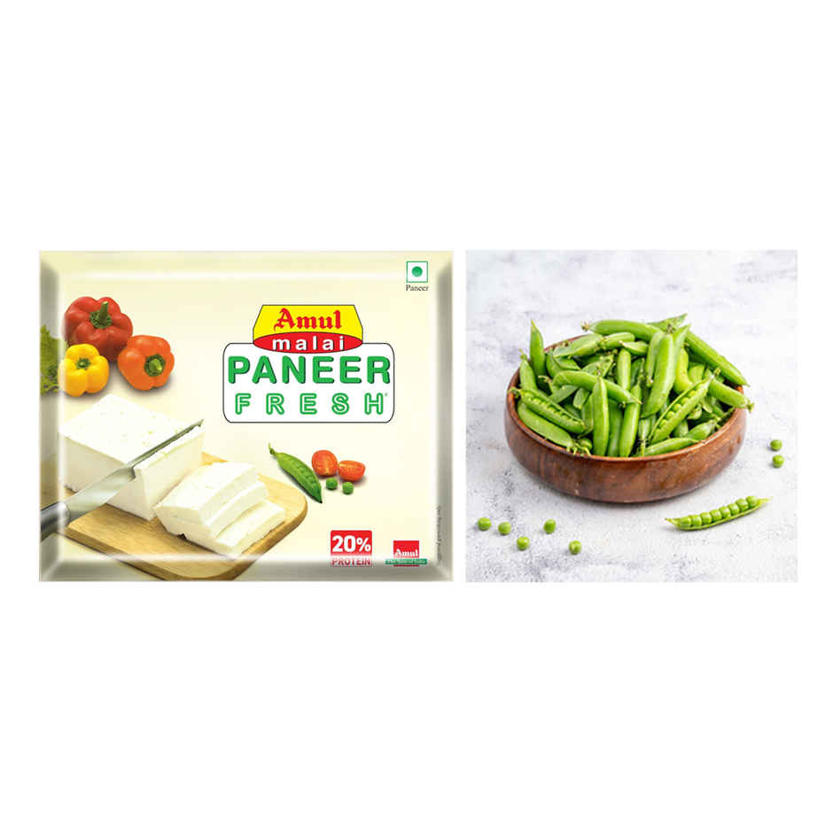 Amul Fresh Malai Paneer (200g) & Green Peas (500g) Combo