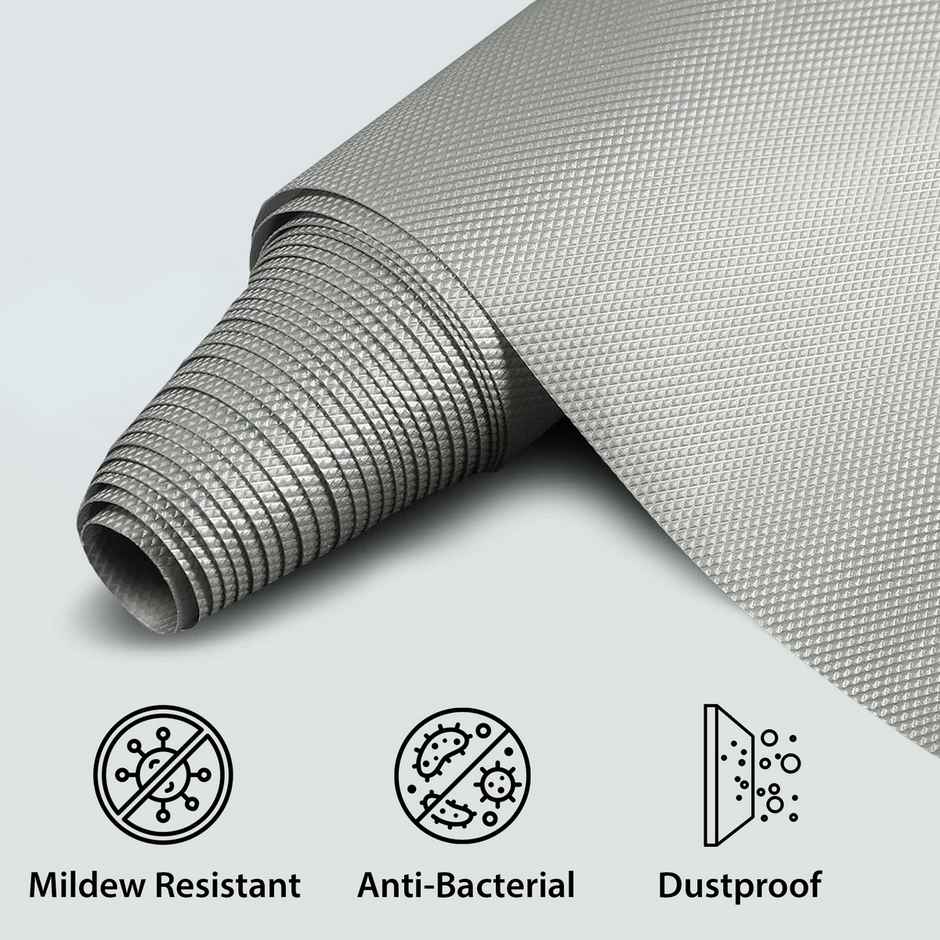 Story@home EVA Anti Slip Mat Diamond 1 Piece Shelf Liner Roll 3 Mtr 300 cm x 45 cm | Light Grey
