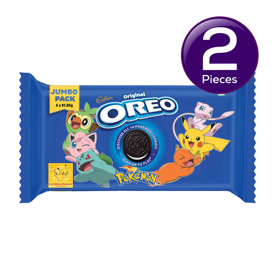 Oreo Pokemon Vanilla Cream Sandwich Biscuits | Artificial Colour-free Combo