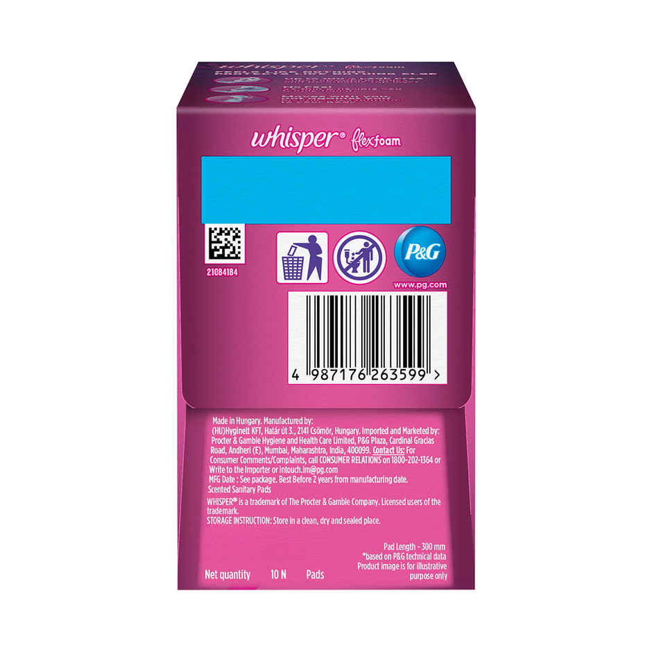 Whisper Flexfoam Sanitary Pads | XL+ | 10 pcs