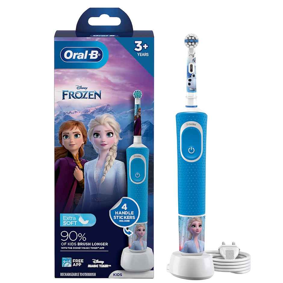 Oral B Kids Frozen Rechargeable Rotating Electric Toothbrush, 2 Brushing Modes (Daily & Sensitive)