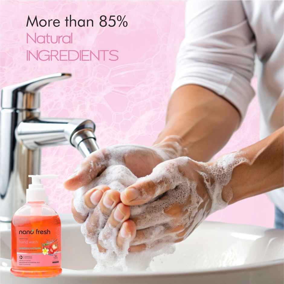Nano Fresh Strawberry & Vanila Hand Wash With Shea Butter & Glycerin