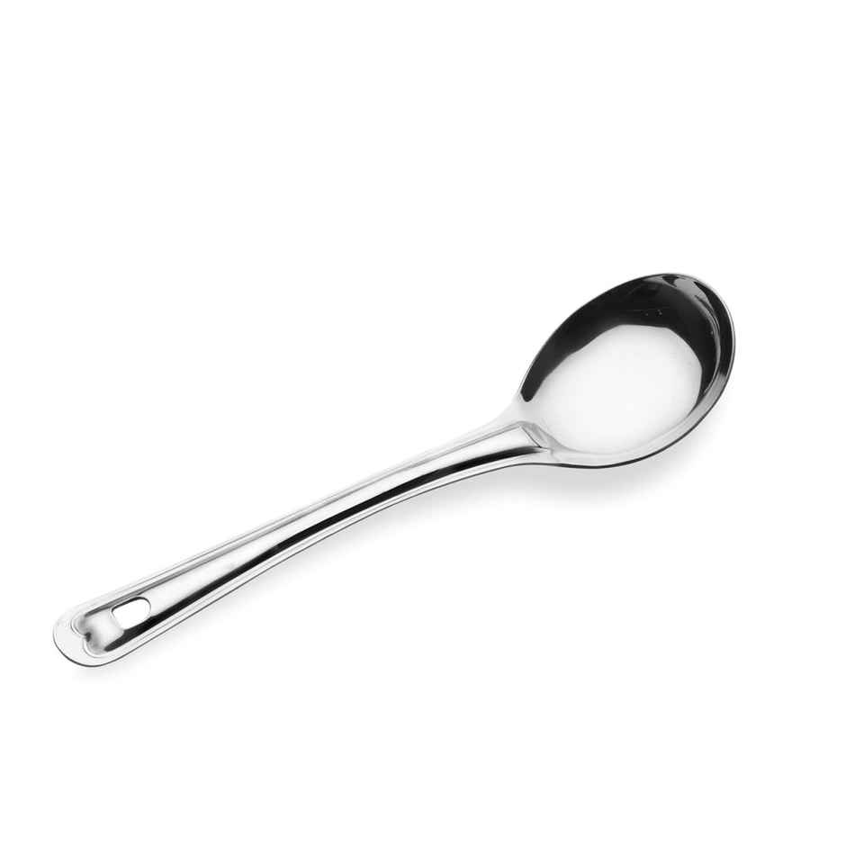 Crystal - Cc943 Oval Medium Stainless Steel Serving Spoon Silver 22.5 Centimeter