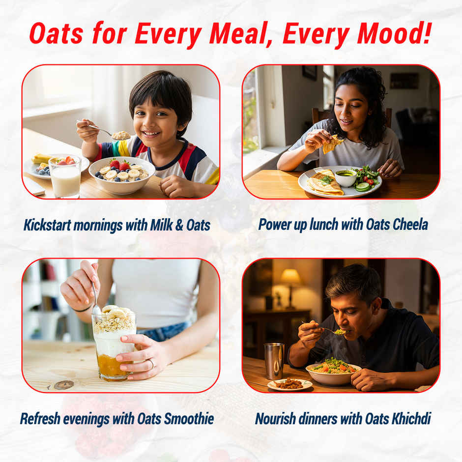 Sundrop Heart Instant Rolled Oats with 12.2% Protein, 10.8% Dietary Fibre | No Added Preservatives