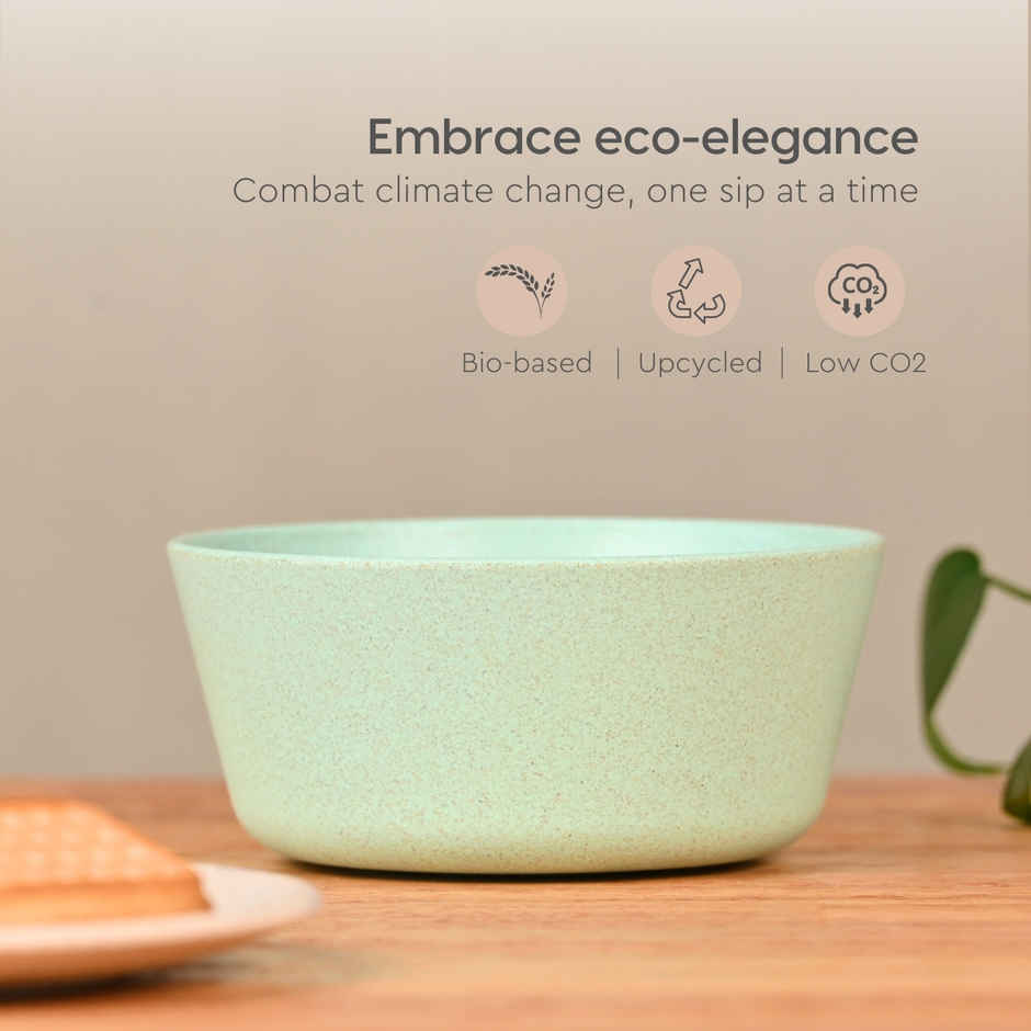 Eha Earth Friendly Small Bowls for Kitchen | 175 ml, 4 pcs, Multi-light | Rice Husk Biocomposite