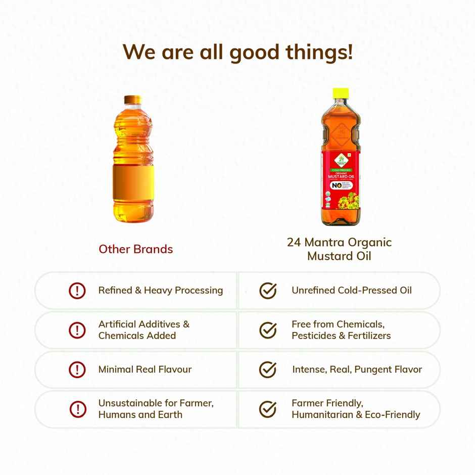 24 Mantra Mustard (Sarson) Cold Pressed Oil | Organic Healthy Cooking Oil