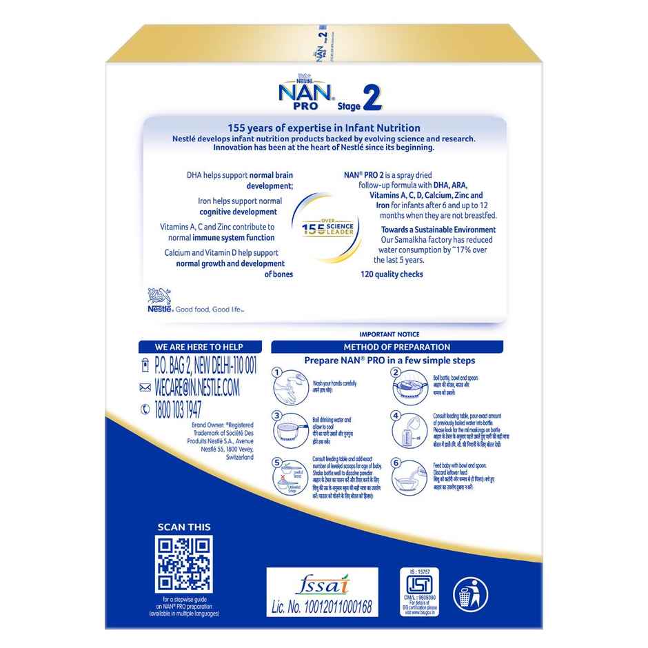 Nestle NAN PRO Stage 2 Follow-up Powder | 6 - 12 M
