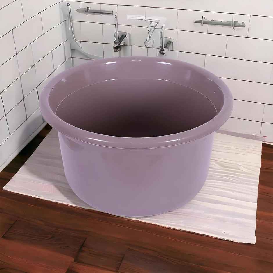 Kuber Industries Versatile Plastic Bath Tub|Baby Bathing Tub|TUB-25 L|Brown