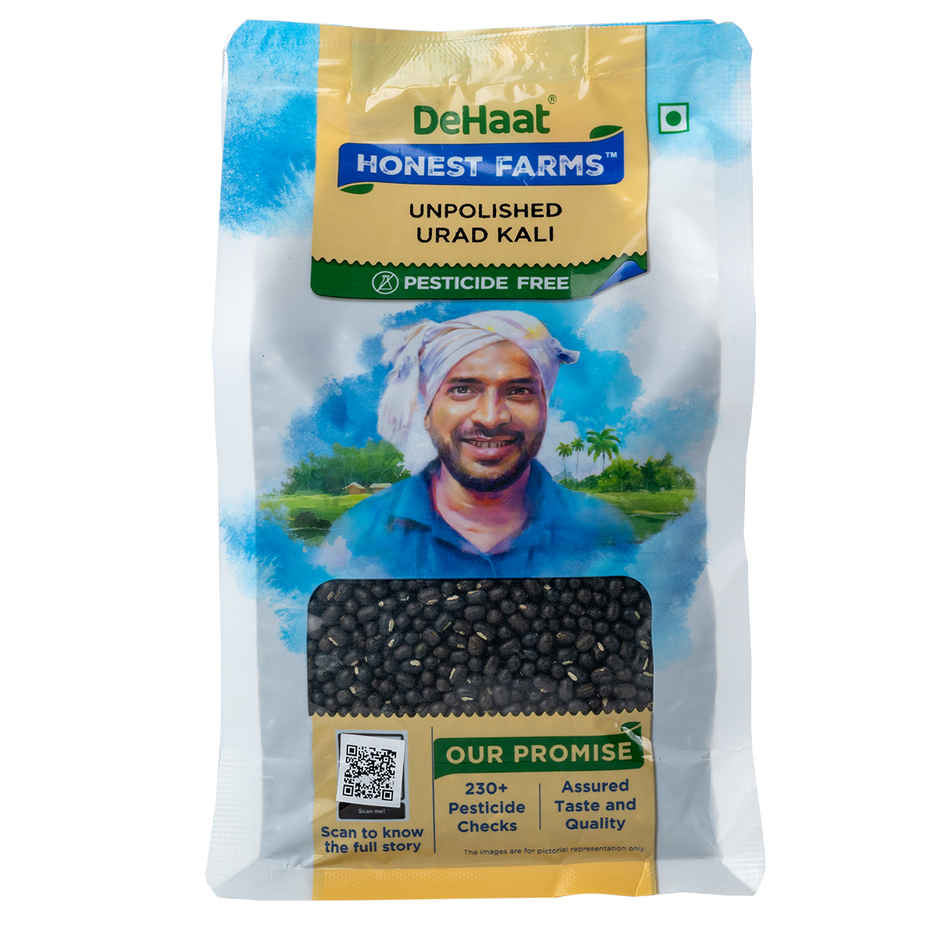 DeHaat HF Unpolished Urad Kali Dal | Pesticide Free