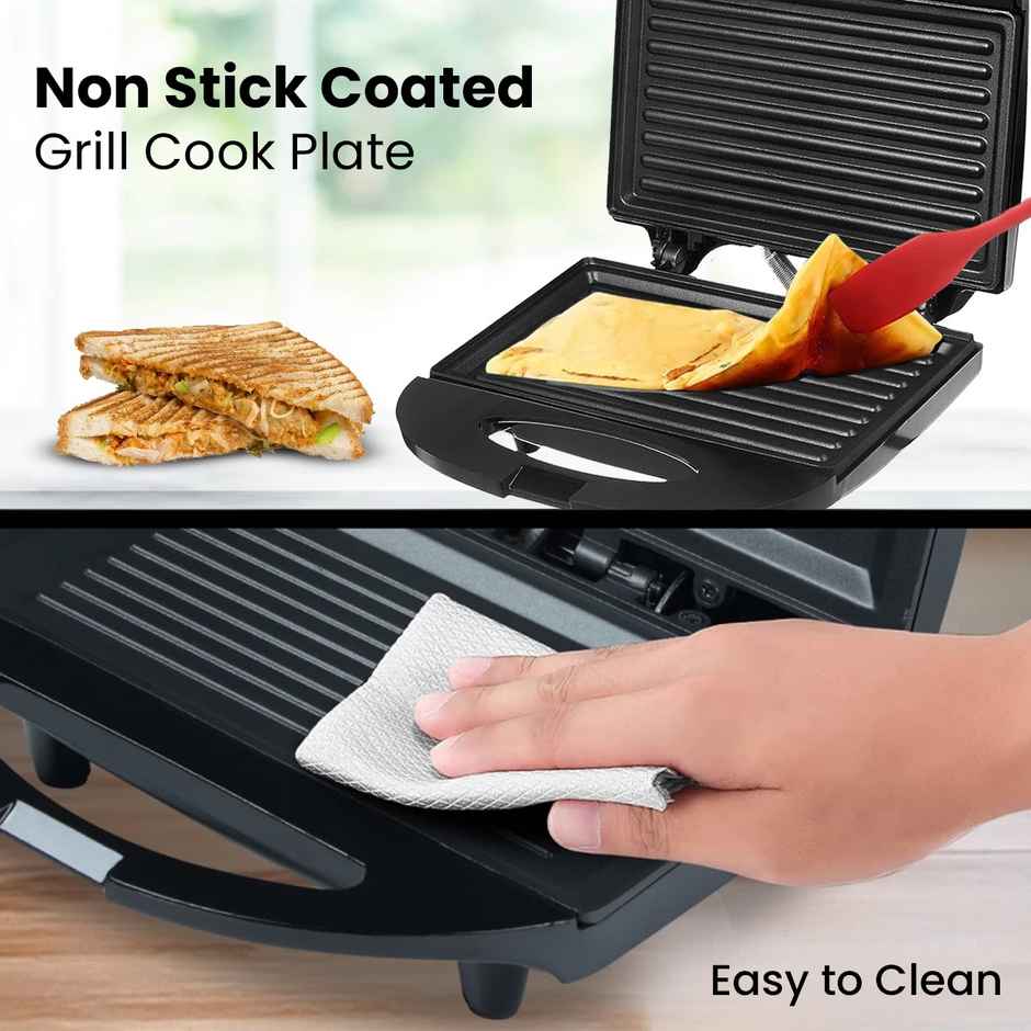 INALSA Presto Dx Grill 2-Slice Sandwich Maker Toaster (800 W)