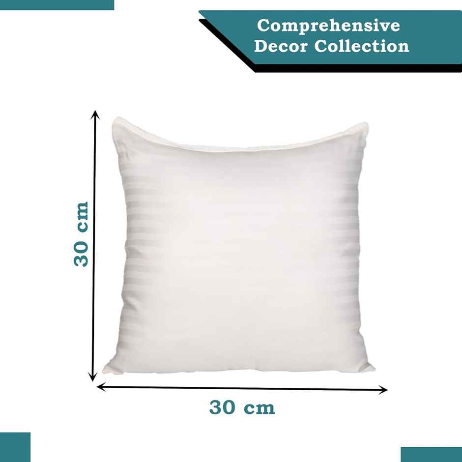 Kuber Industries Small Microfiber Cushion Pillow | 30 x 30 cm | White