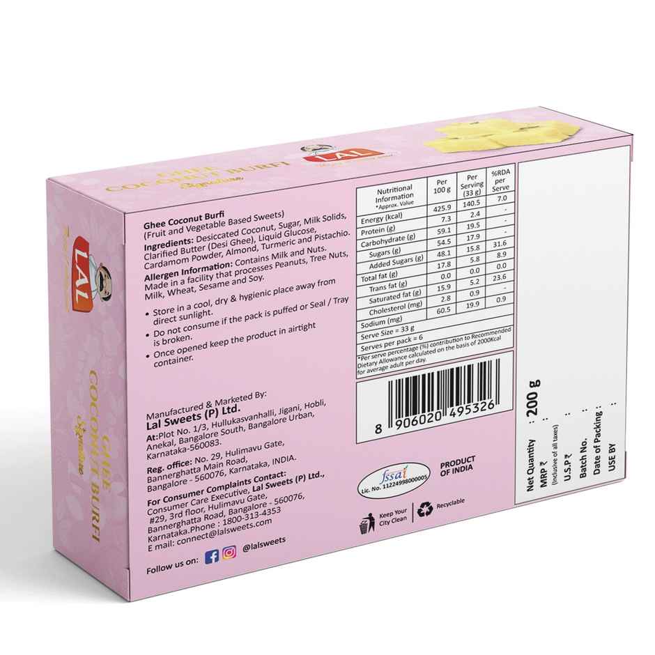 Lal Ghee Coconut Burfi | Sweet & Delicious