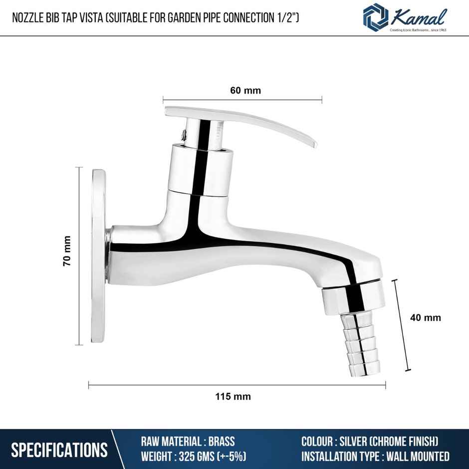 Kamal Nozzle Bib Cock - Vista | Vst-2516 Bib Tap Faucet