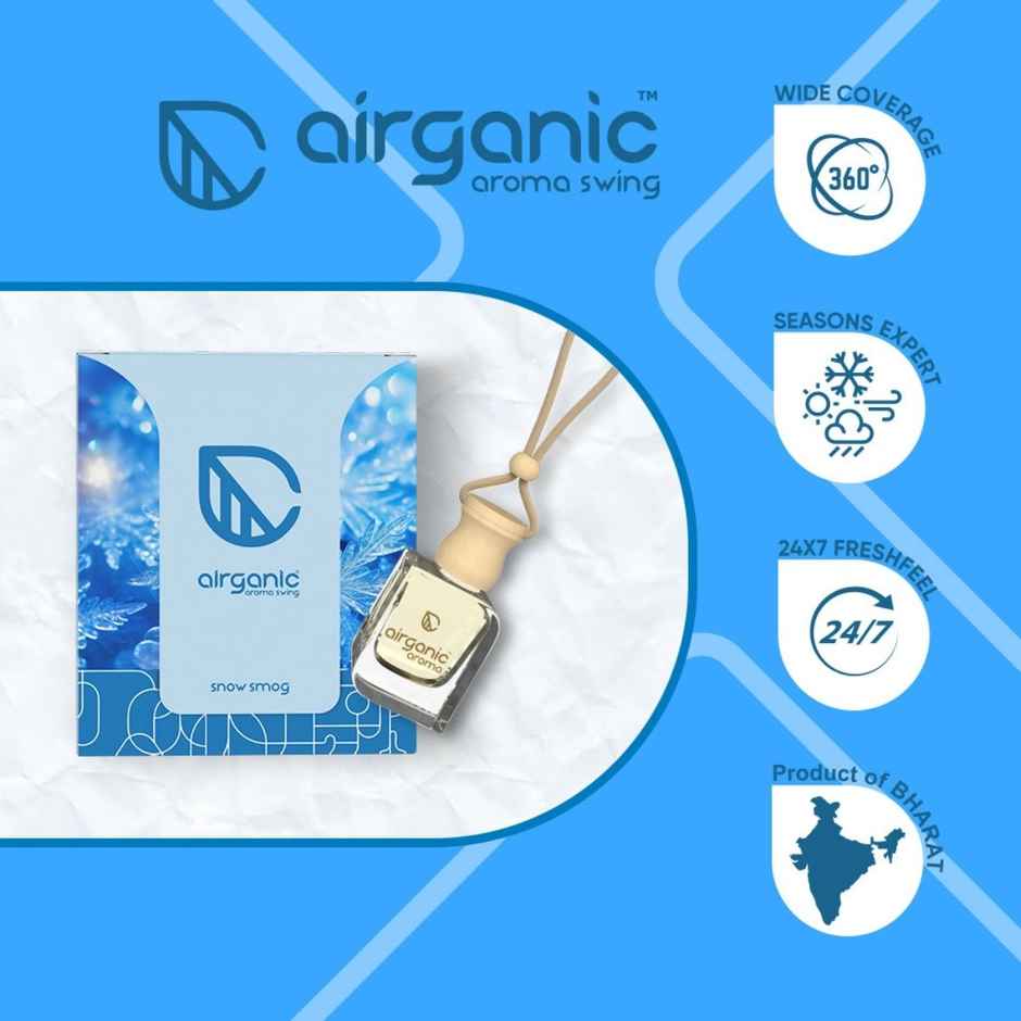 Airganic Swing Combo - Oud Wonder & Snow Smog | Essential Oils in Glass Bottle with Wooden Lid Combo