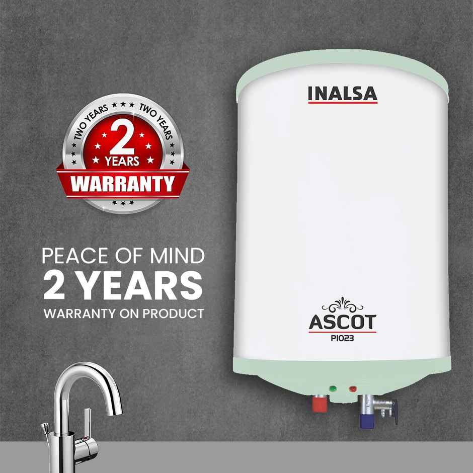 INALSA Ascot 10 -L Water Heater (Geyser) 8 Bar Pressure,3 Yr Warranty on Elements & 2 Yr on Product