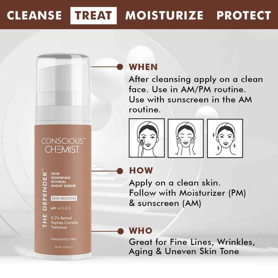 Conscious Chemist Multi Peptide & 0.2% Retinol Anti Aging Serum | Reduces Fine Lines, Wrinkles