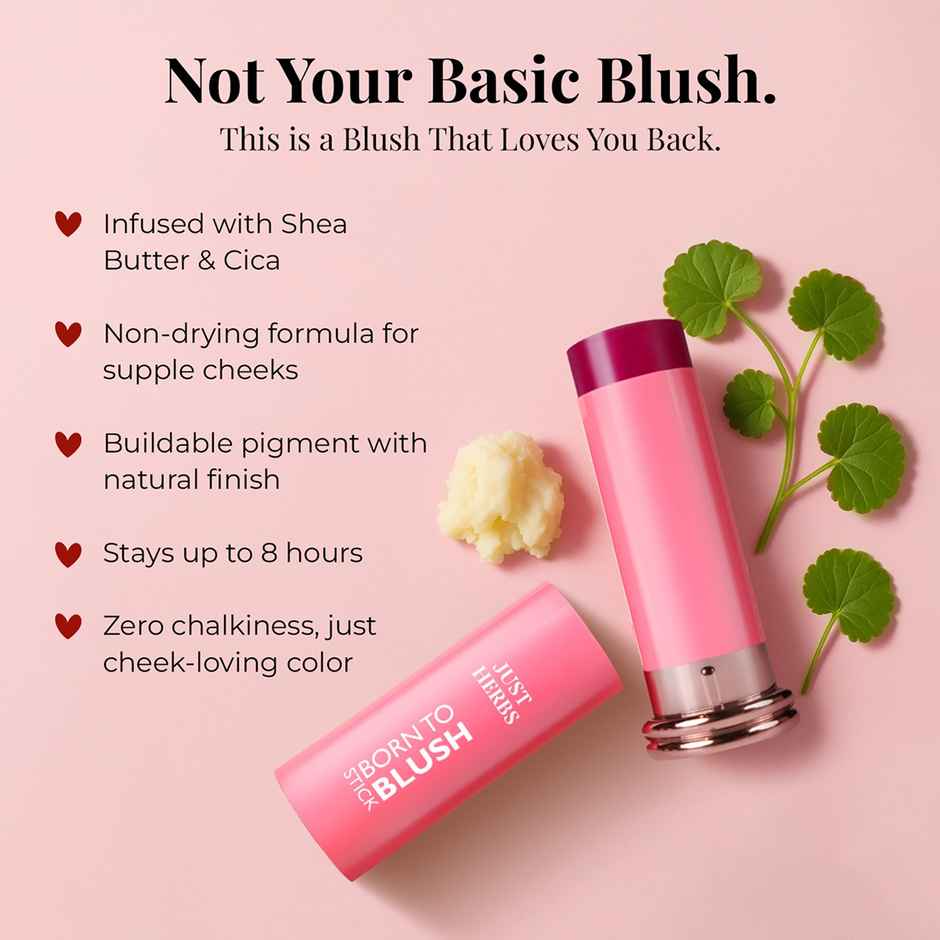 Just Herbs Berry Bloom Born To Blush Long Stay Dewy Stick With Shea For Eyes Cheek And Lips