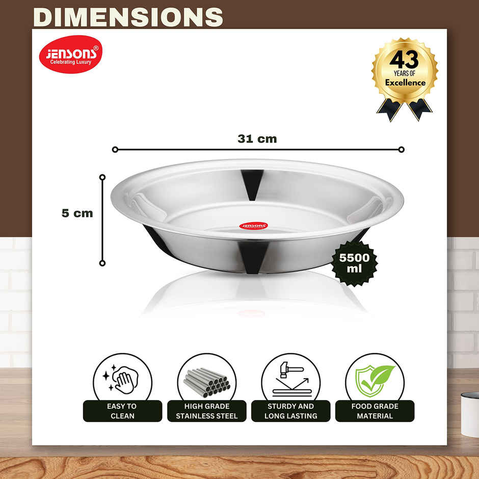 Jensons Stainless Steel Parat no. 14 in, Capacity - 5L