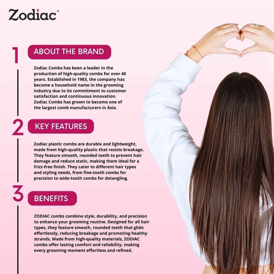 Zodiac Viva Detangling Comb | Pink