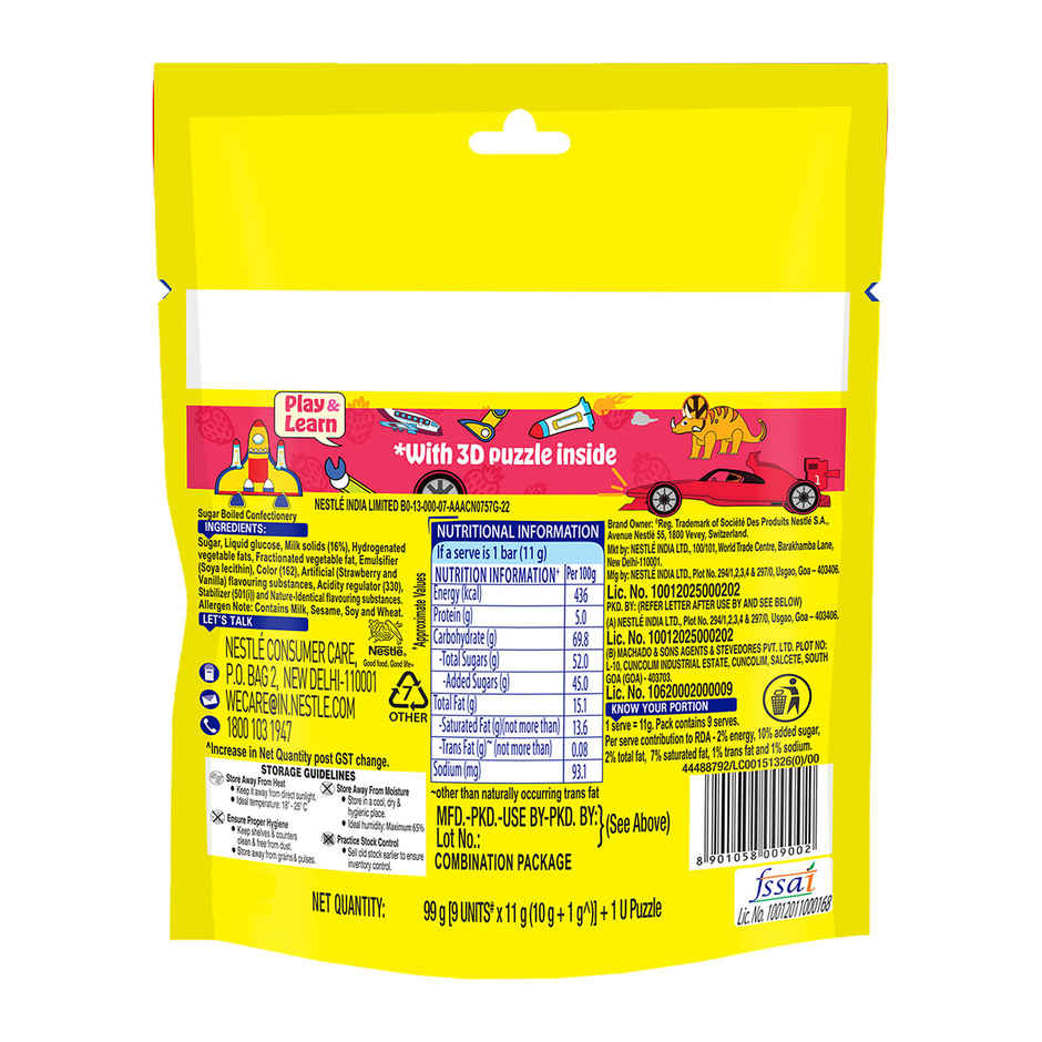 Nestle Milkybar Choo Strawberry Flavour Sharebag Combo  