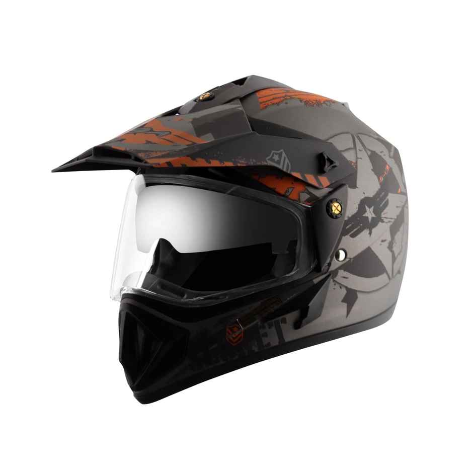 Vega Off Road D/V Secret Lightweight Full Face Helmet- Dull Anthracite Black - L