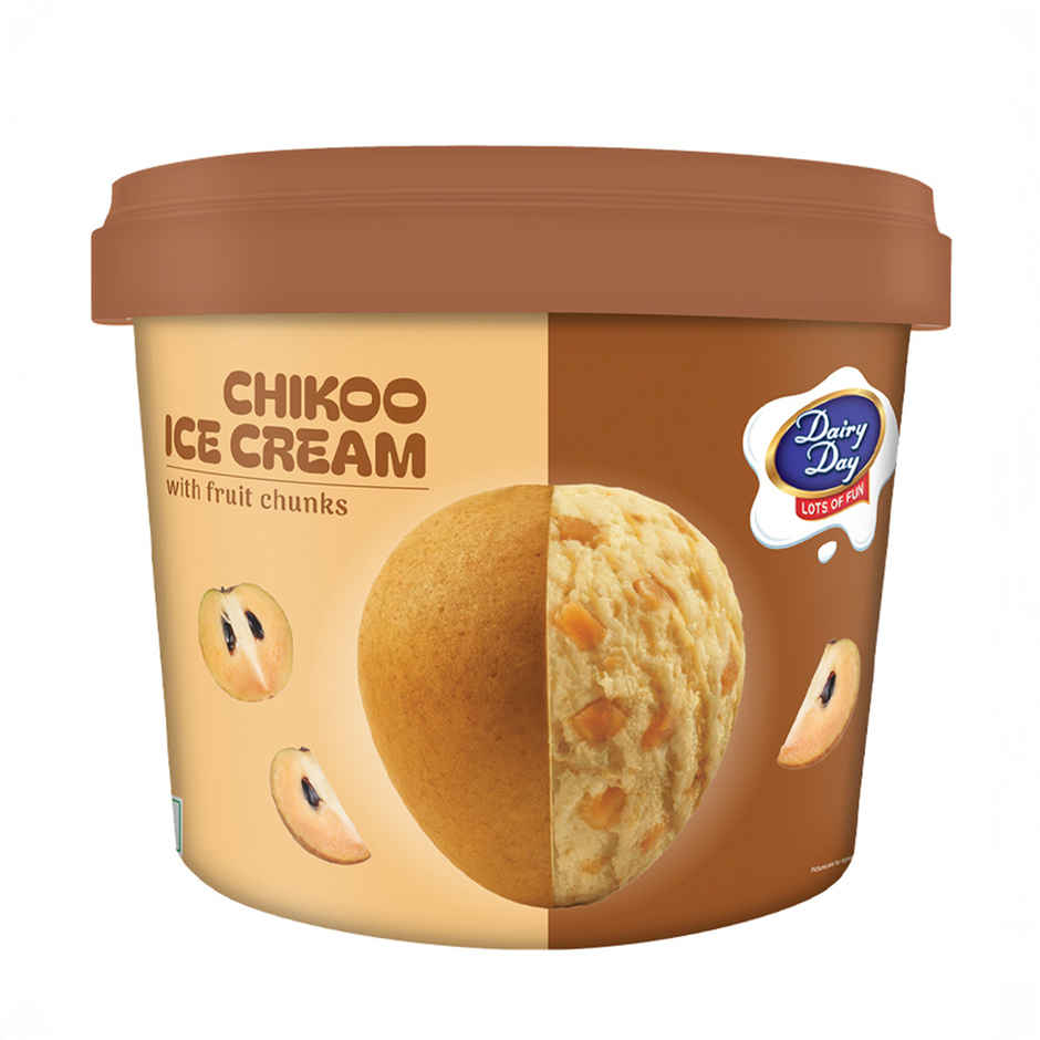 Dairy Day Chikoo Fruit Chunks Ice Cream Tub