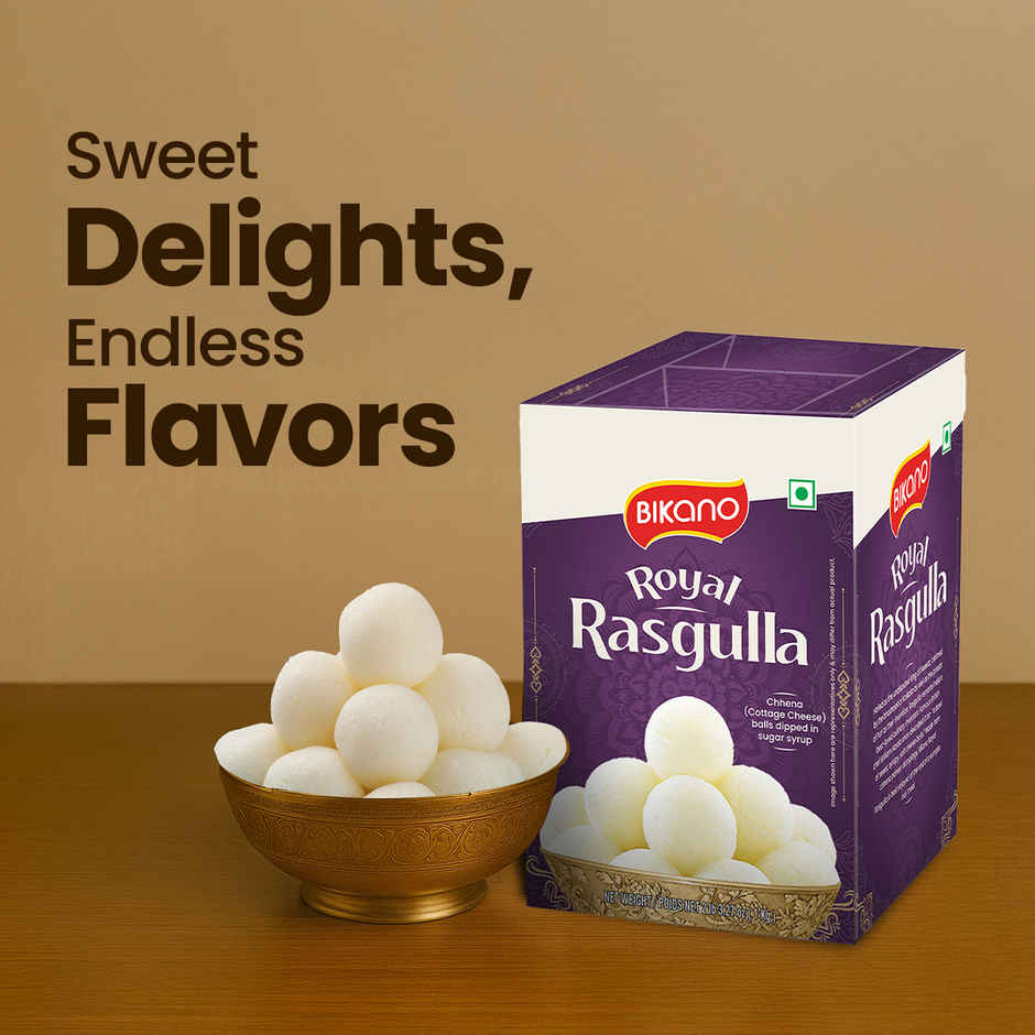 Bikano Royal Rasgulla | Soft & Spongy Bengali Sweet | Made with Premium Ingredients