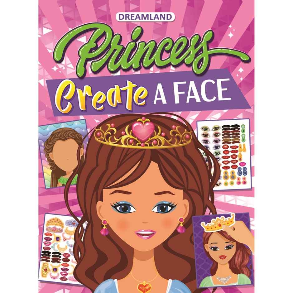 Princess Create A Face Sticker Book For Kids Ages 3-7 | Blank Faces To Decorate With Stickers Book