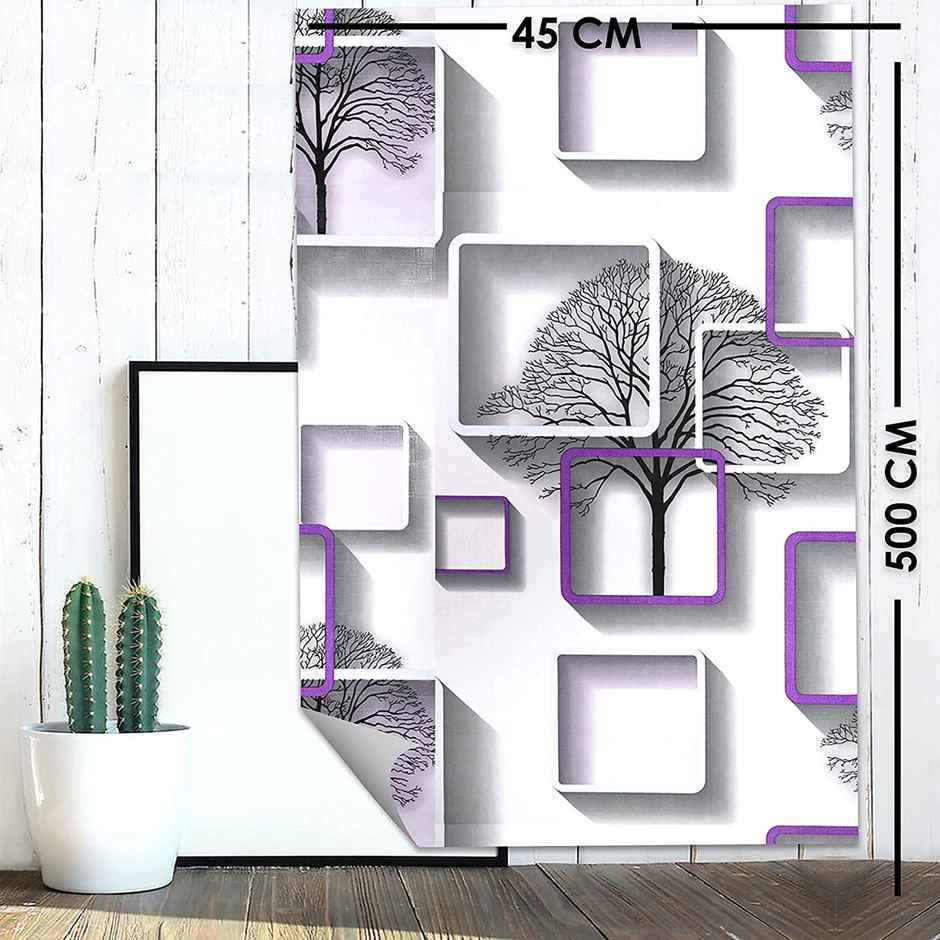 BAY6 Happy Winter | Violet Self Adhesive Wallpaper - 500 x 45 cm | Pack Of 1