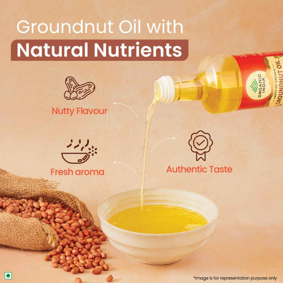 A TATA Product - Organic India Groundnut (Peanut) Oil | Cold Pressed Unrefined Oil