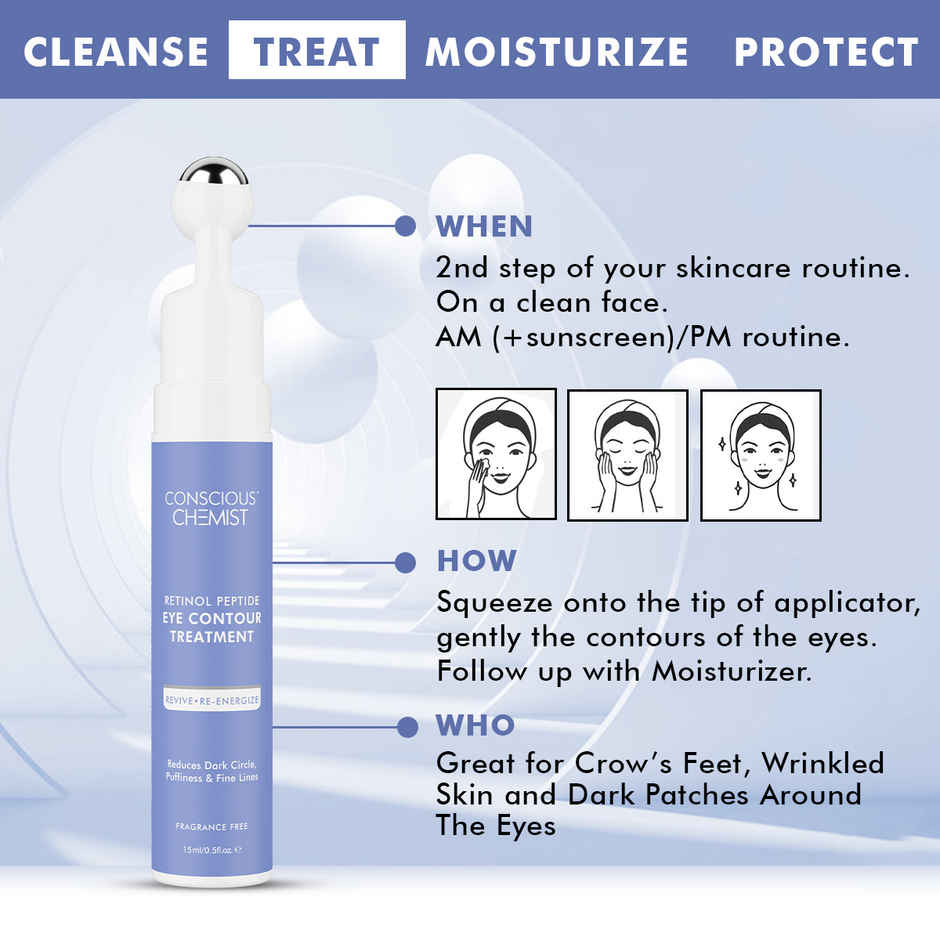 Conscious Chemist Retinol Peptide Under Eye Cream (Serum) For Dark Circles & Puffines