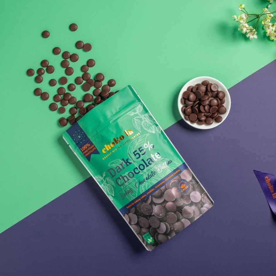 Chokola Dark 55% Baking Chocolate Buttons | Premium Baking Ingredient