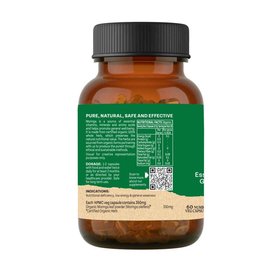 A TATA Product - Organic India Moringa Capsules - 60 Veg Caps, Essential Nutrition Superfood