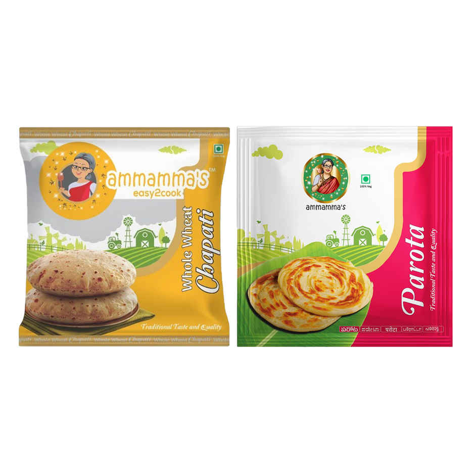Ammamma'S Whole Wheat Chapati (10pc) & Ammamma'S Parota (5pc) Combo