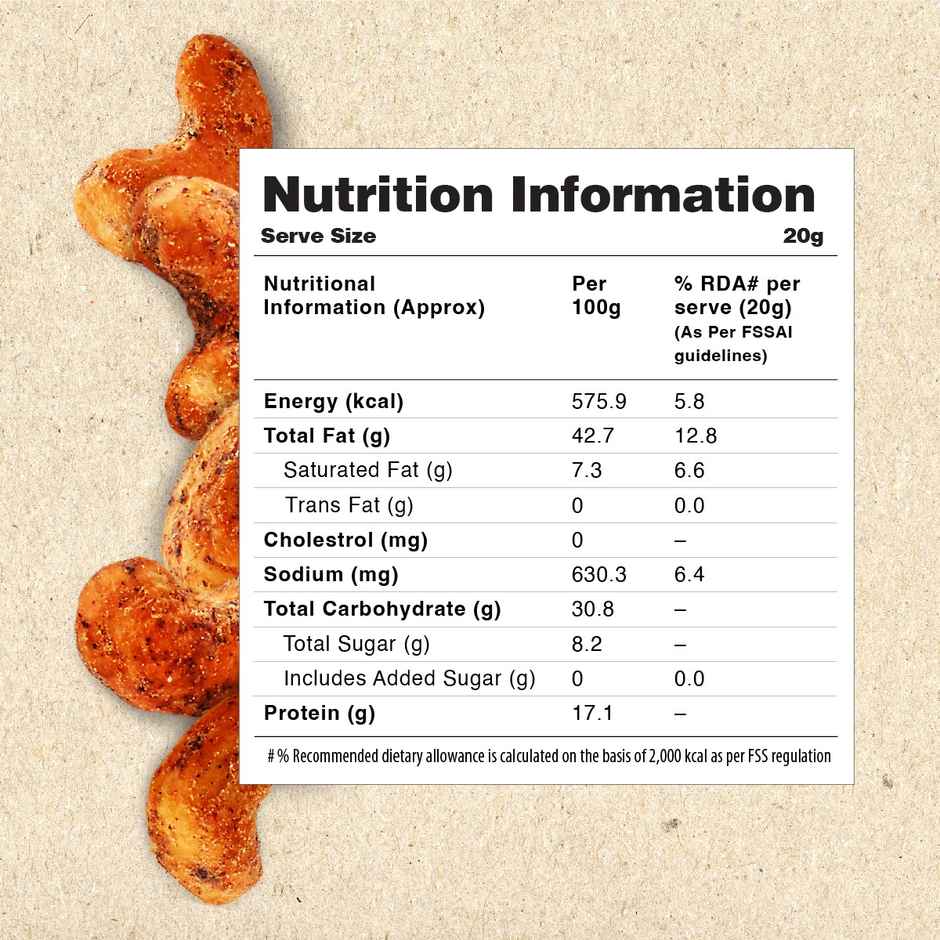 MOM Roasted Masala Cashews | Crunchy Snack Nuts