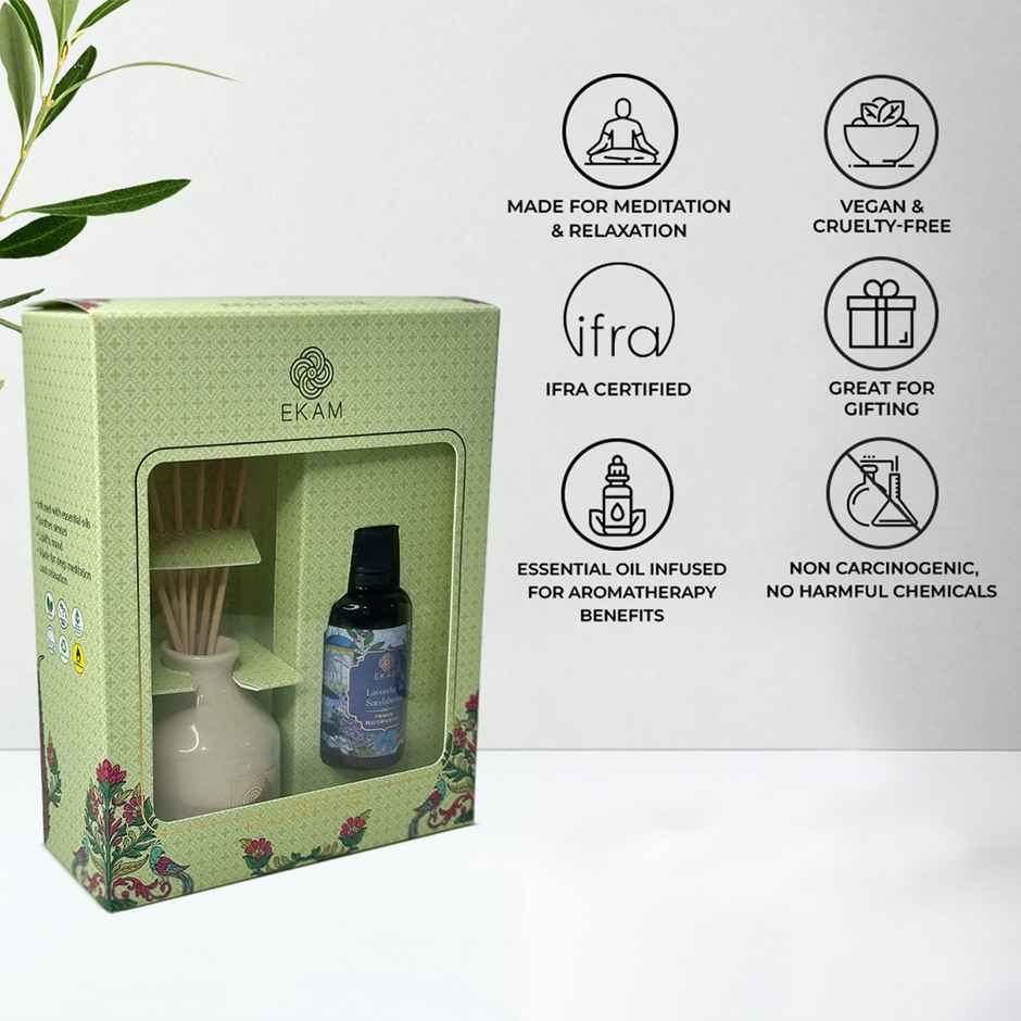 Ekam Reed Diffuser Gift Set | Lavender & Sandalwood
