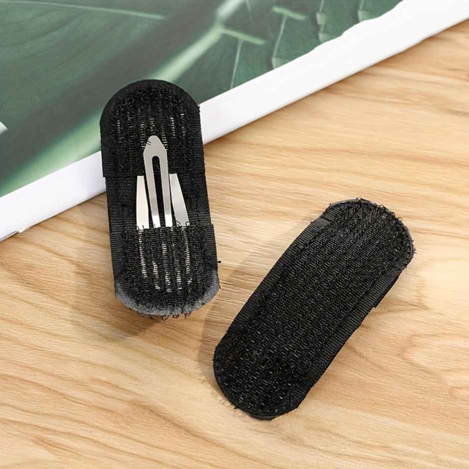 Chronex 2 Pcs Puff Head Cushion Hair Clip Pads | Fluffy Sponge Pins For Bun Volume | Black