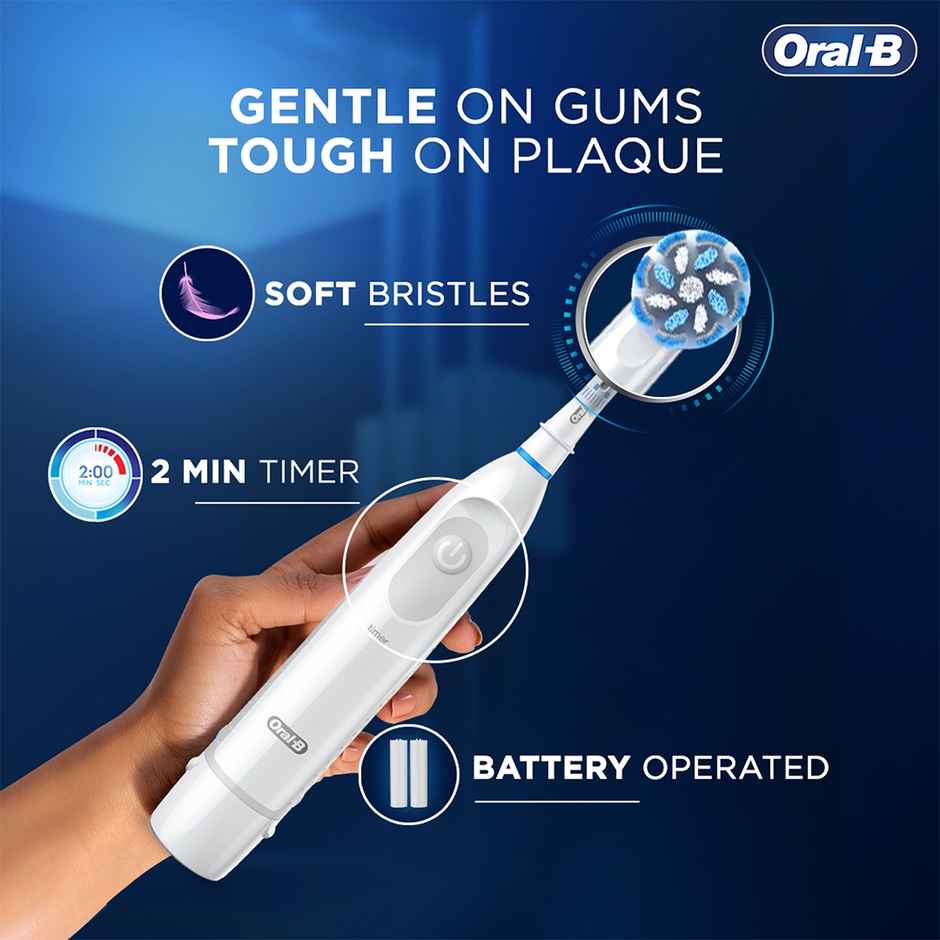 Oral-B Pro Expert Battery Operated With Replaceable Brush Head Electric Toothbrush (White)