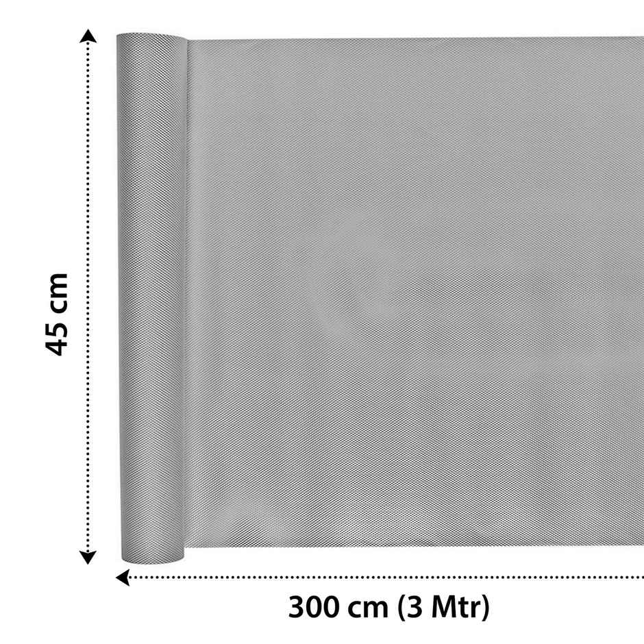 Story@home EVA Anti Slip Mat Diamond 1 Piece Shelf Liner Roll 3 Mtr 300 cm x 45 cm | Light Grey