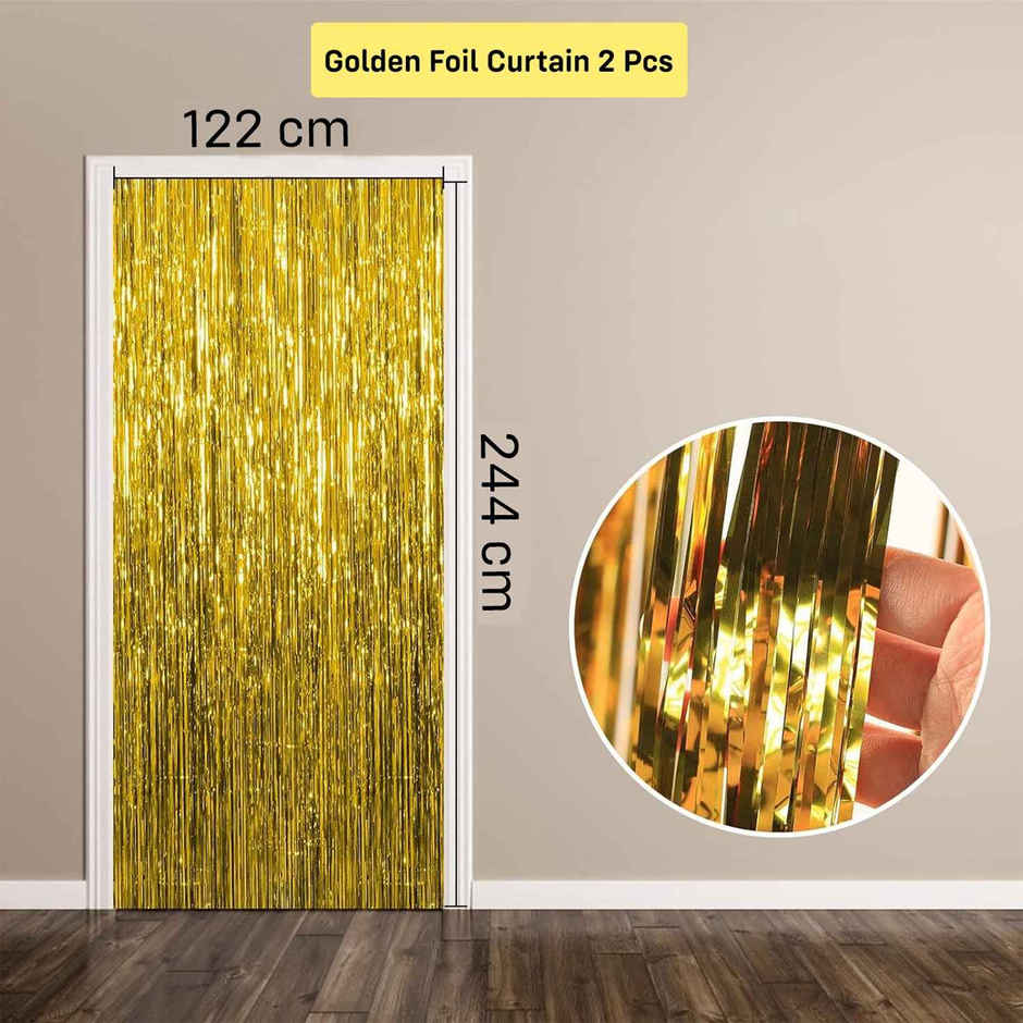 Golden Foil Curtain | Pack of 2 | Party Propz