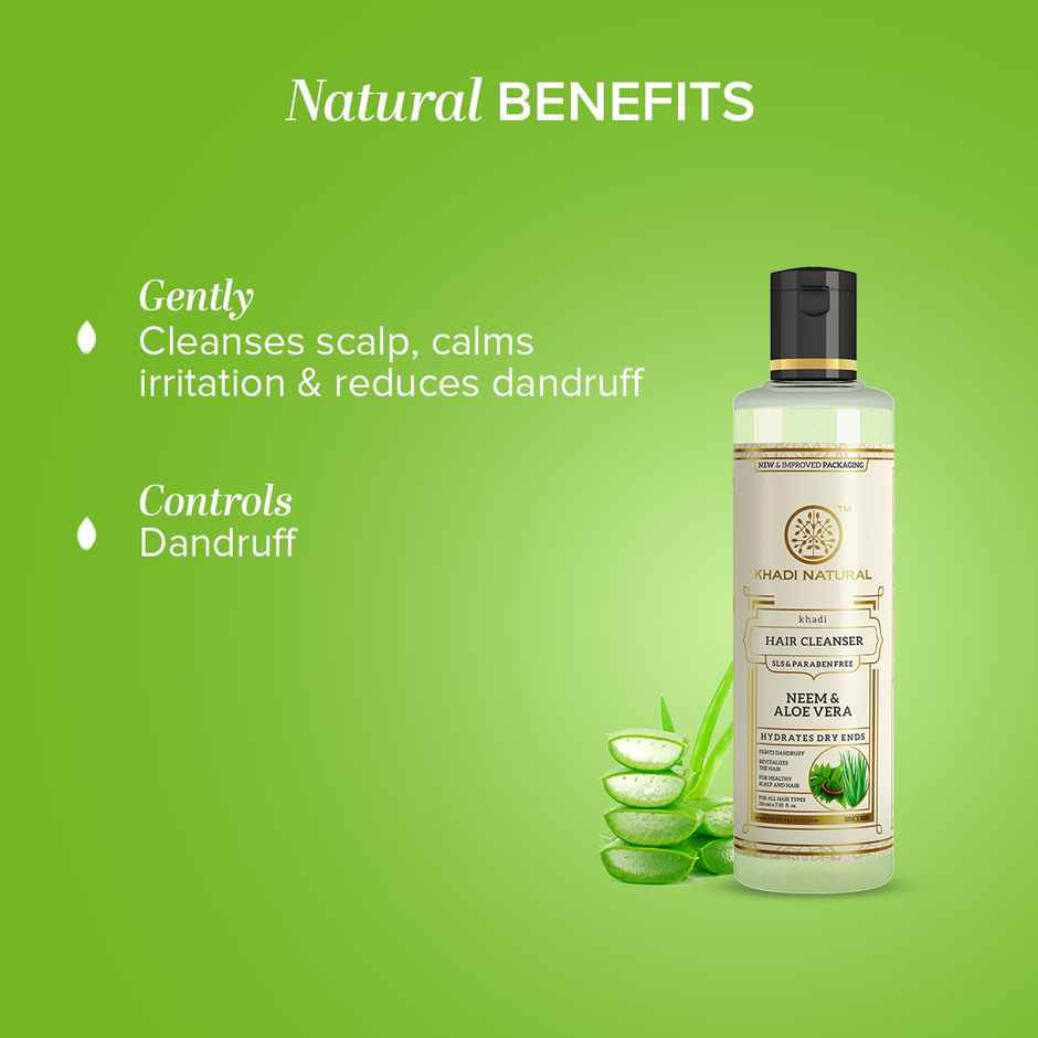 Khadi Natural Neem And Aloe Vera Hair Cleanser | Scalp Clarifying Shampoo | SLS And Paraben Free