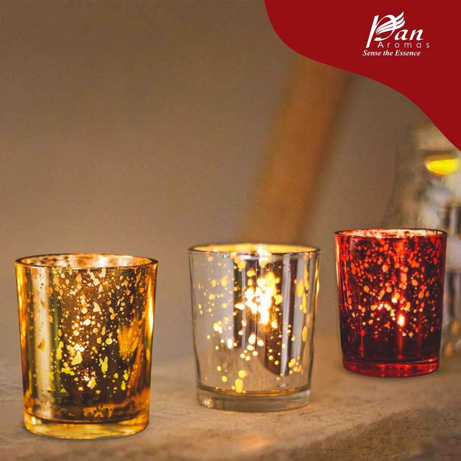 Mercury Series Scented Candles | Pack of 3 | Sandalwood, Orchard & Lilac | Pan Aromas